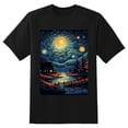 thumbnail image 2 of Plus Size Shirt for Women Black Tops for Women Short Sleeves Shirt for Women Night Sky T Shirt Crewneck Shirt for Women XL, 2 of 5