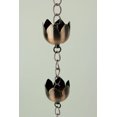 thumbnail image 2 of Glossy Copper Finish Tulip Cups Metal Rain Chain 72 in., 2 of 3