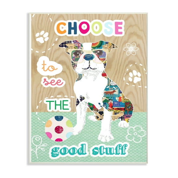 The Stupell Home Decor Collection Good Stuff Pet Dog Pattern Collage Oversized Wall Plaque Art, 12.5 x 0.5 x 18.5