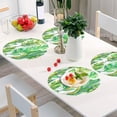 thumbnail image 6 of Watercolor Tropical Banana Leaf Round Place Mats Set of 6, Heat Stain Insulation Table Mats Non-Slip Grid Woven Placemats 15.4 Inch for Kitchen Dining Table Holiday, 6 of 7