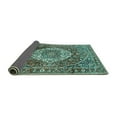 thumbnail image 2 of Ahgly Company Indoor Round Medallion Turquoise Blue Traditional Area Rugs, 6' Round, 2 of 4