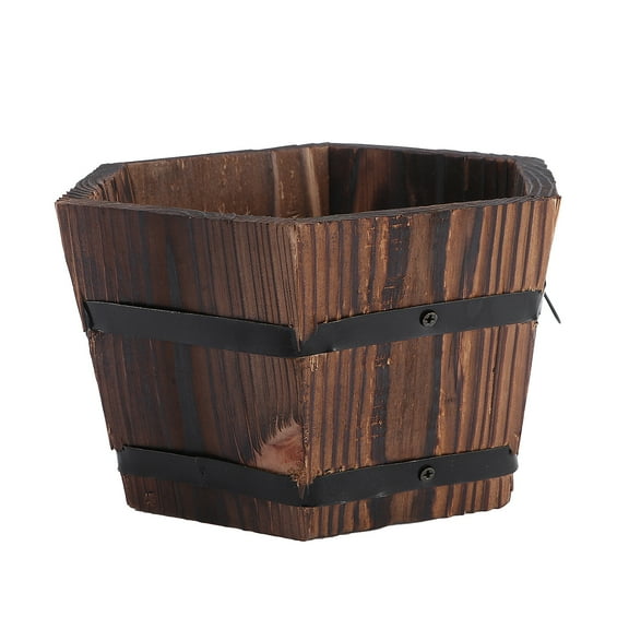 Retro Style Brown Plastic Flower Pot for Succulents and Storage Use 1 Pc
