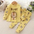 thumbnail image 2 of KPOPLK Two-Piece Pajama Set for Baby Infant Boys & Girls Soft Viscose Toddler Pajamas for Kids Family Matching PJs Size 4-5 Years,Light Yellow, 2 of 4