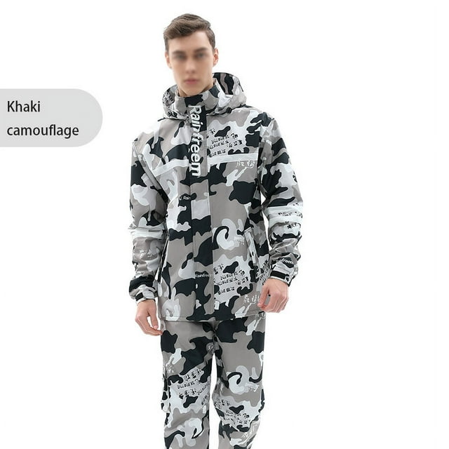 Adult Reflective Raincoat Rain Pants Suit Impermeable Motorcycle Riding Waterproof Outdoor Hiking Fishing Rainproof Protect Gear