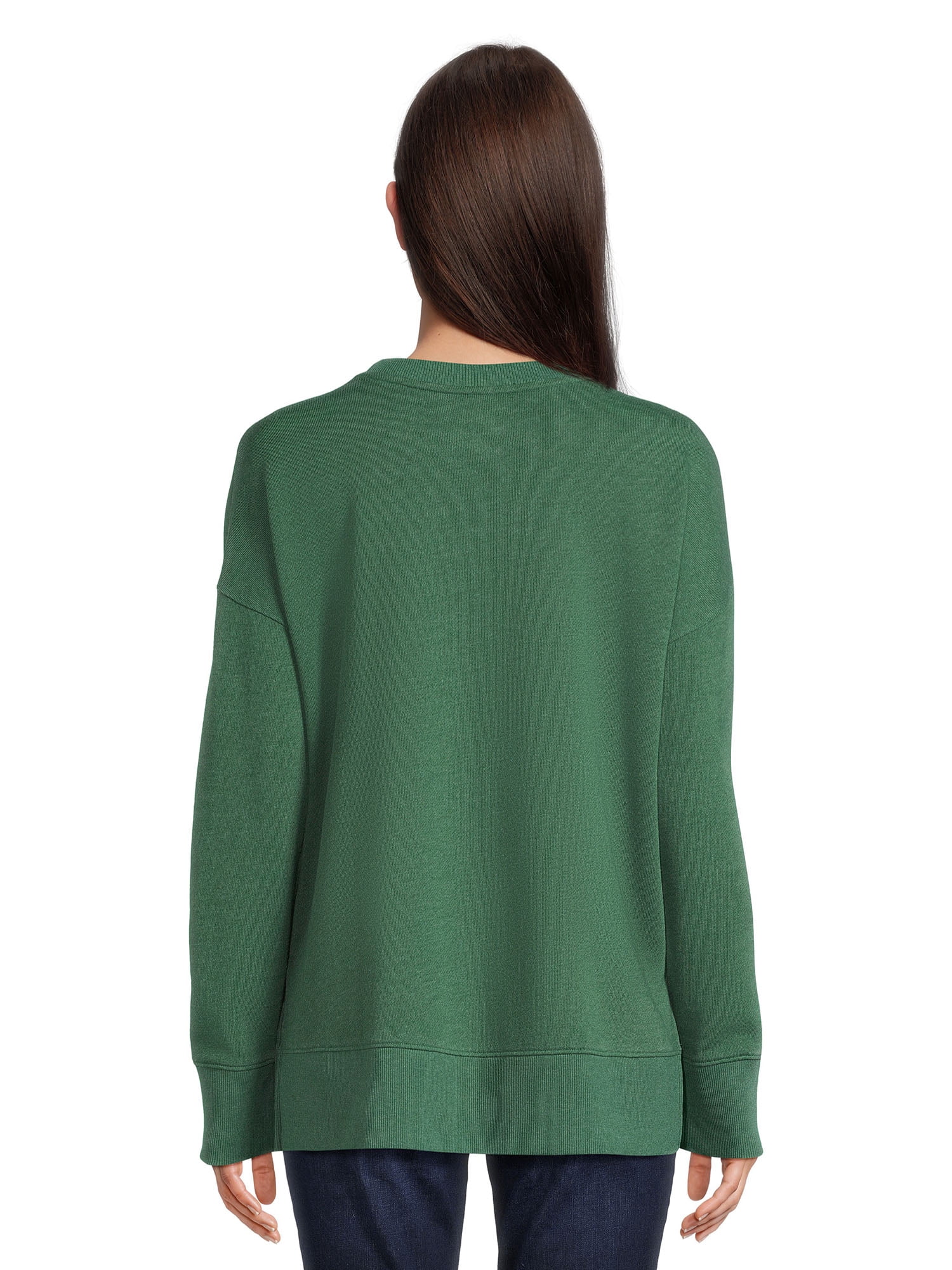 Time and Tru Women's Tunic Sweatshirt with High-Low Hem, Sizes XS -4X