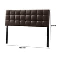 thumbnail image 4 of Faux Leather Upholstered King Size Headboard with Square Tufting, Brown- Saltoro Sherpi, 4 of 4