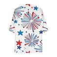 thumbnail image 4 of Hvot&aat Women American Flag 4th of July Short Sleeve Cardigan Summer Beach Rash Guard Independence Day Printed Cardigan, 4 of 4
