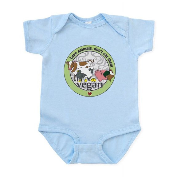 CafePress - Love Animals Dont Eat Them Vegan Infant Bodysuit - Baby Light Bodysuit, Size Newborn - 24 Months