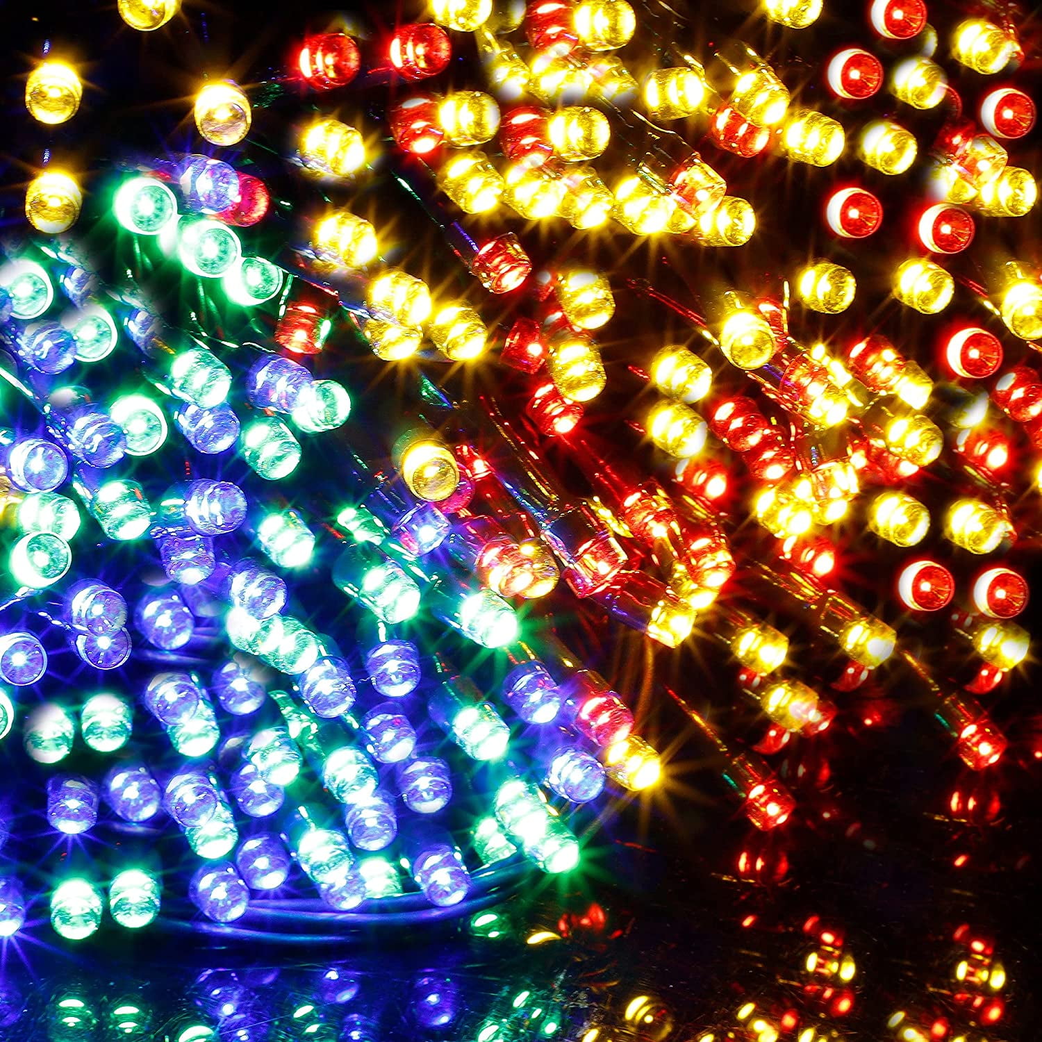 Sinhoon 300 LED Christmas String Lights, 99FT Outdoor Xmas Decorative Green Wire LED Fairy Lights, 8 Lighting Modes, Waterproof & Connectable for Party Garden Wedding Home Decoration, Multicolor