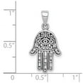 thumbnail image 2 of 925 Sterling Silver Oxidized Hasma Pendant Necklace 25.02x12.86mm Wide Pendant for Women - 2.0 Grams, 2 of 2