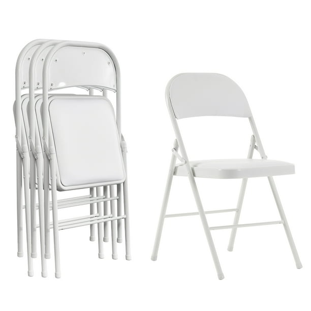 Zengest Set of 4 Folding Chairs with Padded Seats,Fabric Upholstered