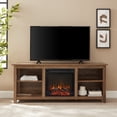 thumbnail image 2 of Walker Edison Mission Electric Fireplace TV Stand for TVs up to 65”, Rustic Oak, 2 of 10