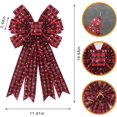 thumbnail image 2 of Grands Nœuds de Noël pour Couronnes, Nœud Buffalo Rouge pour Couronne des Fêtes Nœuds pour Porte d'Entrée, Nœuds de Couronne Flocon de Neige Nœuds à Carreaux Rouges et Noirs pour Décorations de Sapin de Noël et de Mariage Intérieures Extérieures, 2 of 5