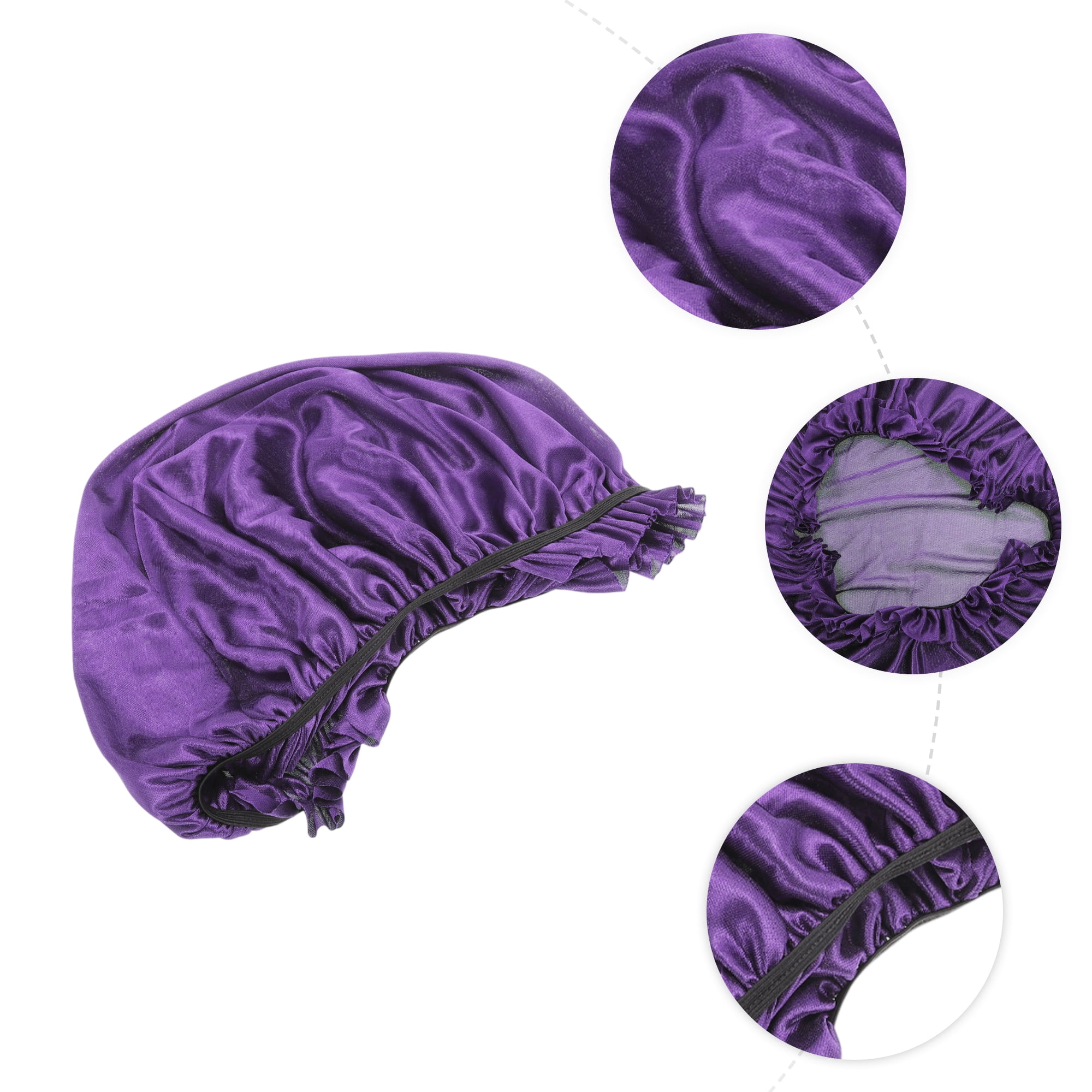 Unique Bargains Women Durable  Shower Cap for Hotel Travel 2pcs Purple
