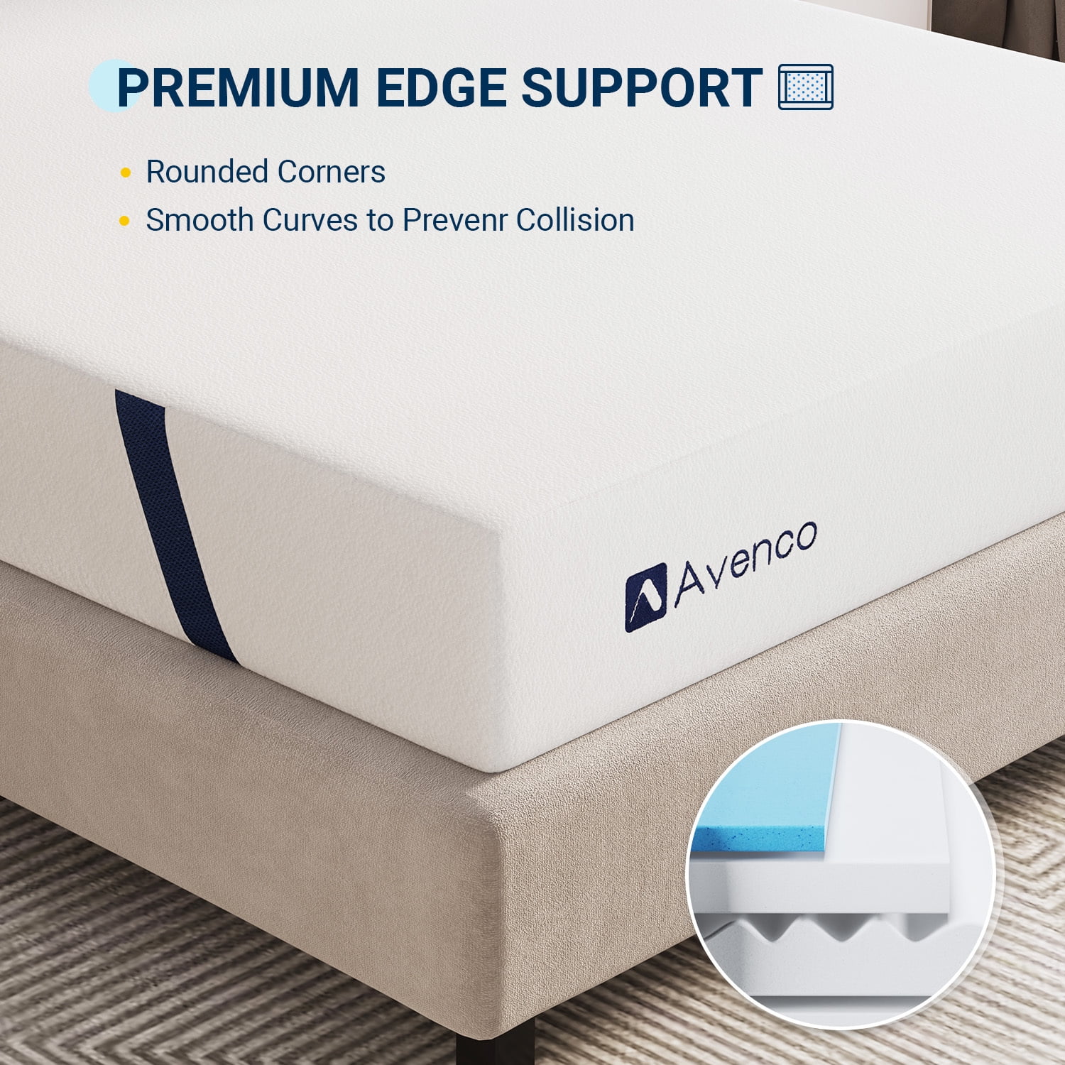 Avenco Airsail 10" Gel Memory Foam Mattress in a Box, King Size