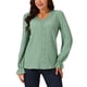 thumbnail image 1 of Blusa de encaje con escote en V y mangas de linterna para mujeres de INSPIRE CHIC, 1 of 5