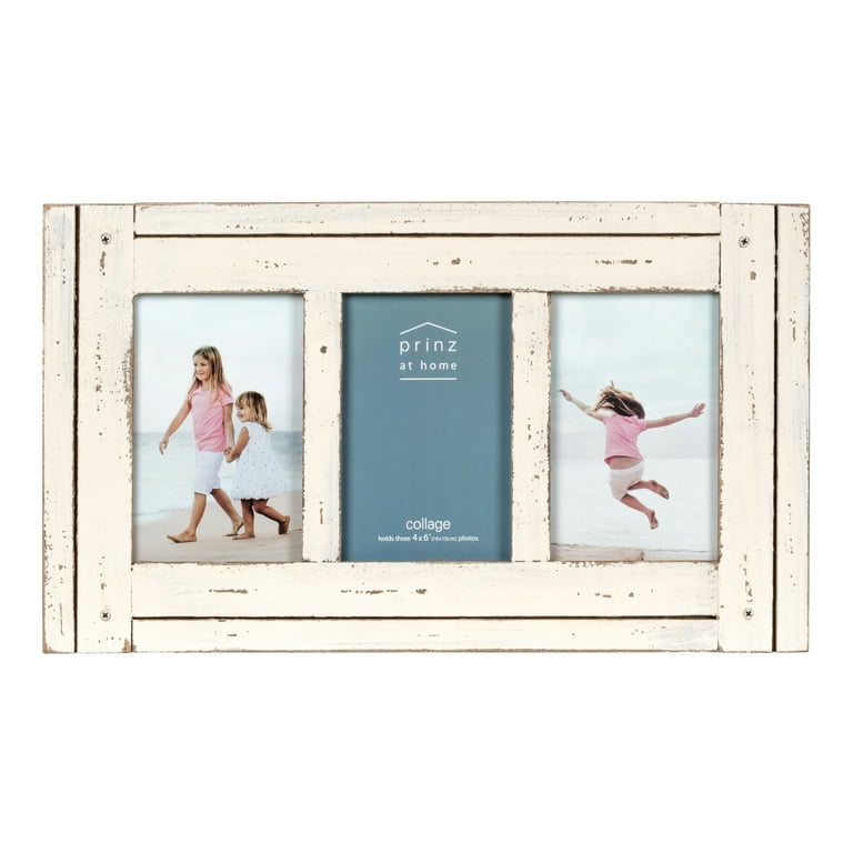 upsimples 4x6 Picture Frame Distressed White with Real Glass, Display  Pictures 3.5x5 with Mat or 4x6 Without Mat, Multi Photo Frames Collage for  Wall or Tabletop Display, Set of 6
