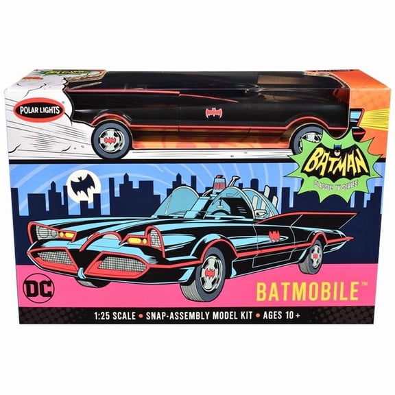 Skill 2 Model Kit Batmobile "Batman" (1966-1968) TV Series 1/25 Scale Model by Polar Lights
