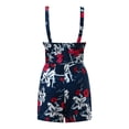 thumbnail image 4 of Women Summer Floral Printed Spaghetti Straps Jumpsuits Sleeveless V Neck Front Tie Knot Rompers, 4 of 7