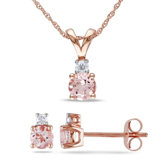 Everly Women's Morganite 10k Rose Gold Jewelry Set