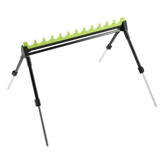 Expandable 12-Rod Fishing Stand, Adjustable Aluminum Alloy Rack for Outdoor Anglers & Garage Storage