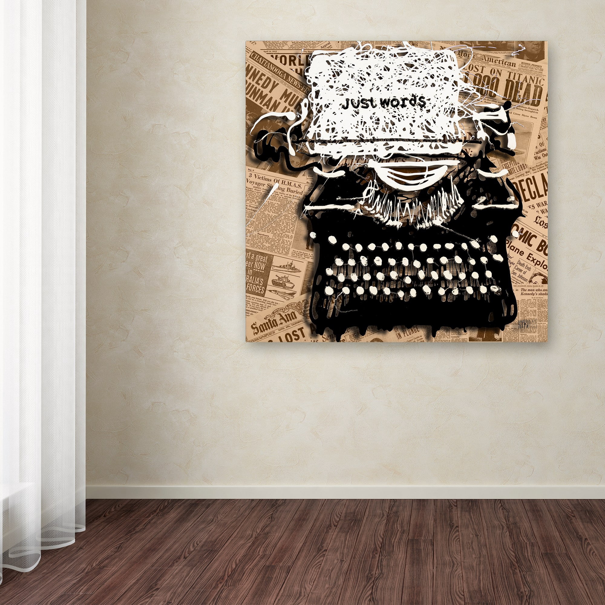 Trademark Fine Art Roderick Stevens 'Just Words 1' 18 x 18 (RS982-C1818GG)