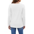 thumbnail image 4 of Women's Long-Sleeved Tops with Loose Waist and Casual Shirt Design, Comfortable and Relaxed Fit for Everyday Wear, Basic T-Shirt Style, and Women's Fashion,White,L, 4 of 4
