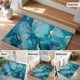 thumbnail image 6 of Modern Turquoise 2'x3' Washable Rug, Abstract Teal Gold Marble Textured Non-Slip Soft Doormat Area Rugs for Entrance Bathroom Bedsides, Carpet for Kitchen Bedroom, Entryway Floor Mat, 6 of 9