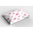 thumbnail image 2 of Ambesonne Flowers Pillow Sham 2 Pack, Floral Patterns Country, 36"x20", Pink White, 2 of 3