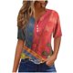 thumbnail image 2 of Fiudx Ofertas Relámpago Blusa de Manga Corta Estampada a La Moda para Mujer, Blusas Informales con Cuello Redondo, 2 of 5