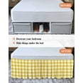 thumbnail image 7 of Yellow Gradient Wrap Around Bed Skirts for Queen Bed 16" Drop,Bed Skirt with Adjustable Elastic Belt Dust Ruffle Bed Valance for Bedroom Hotel Farm Plaid Buffalo Checkered Gingham Bed Frame Cover, 7 of 7
