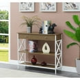 thumbnail image 2 of Tucson One-Drawer Console Table in Caramel Wood with White Metal Frame, 2 of 6