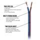 thumbnail image 4 of Cable de altavoz Skar Audio calibre 12 AWG, 30 pies, azul/marrón, 4 of 6