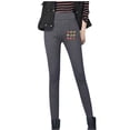 thumbnail image 3 of Fartey Fleece Lined Leggings for Women Tummy Control Stretch High Waisted Pants Cute Heart Print Legging Winter Warm Thick Tights Dark Gray 2XL, 3 of 9