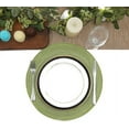 thumbnail image 3 of NAMZI Round Placemats Set of 6 for Dining Tables 15 inch Cotton Braided Placemats Washable Reversible for Kitchen Holiday Party (Pea Green, 6), 3 of 5