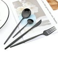 AUMIY 24Pcs Stainless Steel Dinnerware Set Gold Cutlery Set Dinner