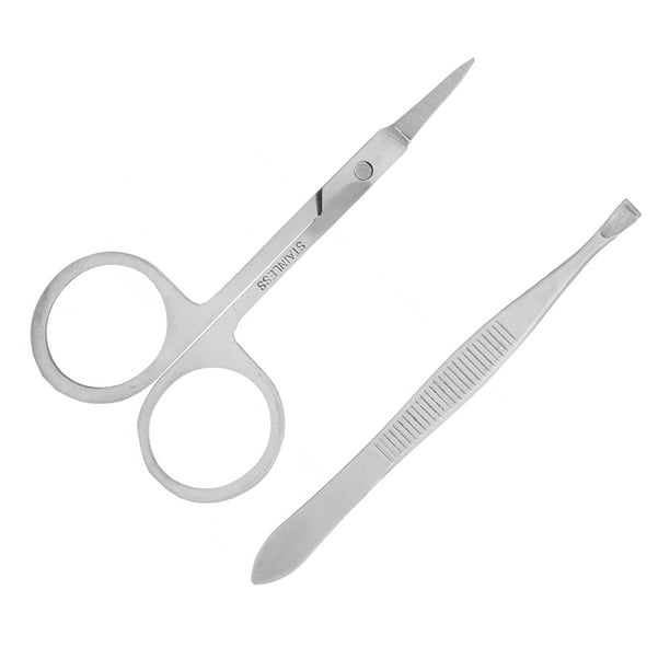 Juego de pinzas y tijeras para el vello de la nariz, pinzas para el vello de la nariz, tijeras y pinzas para el vello de la nariz, tijeras y pinzas de belleza de acero inoxidable, valor inmejorable