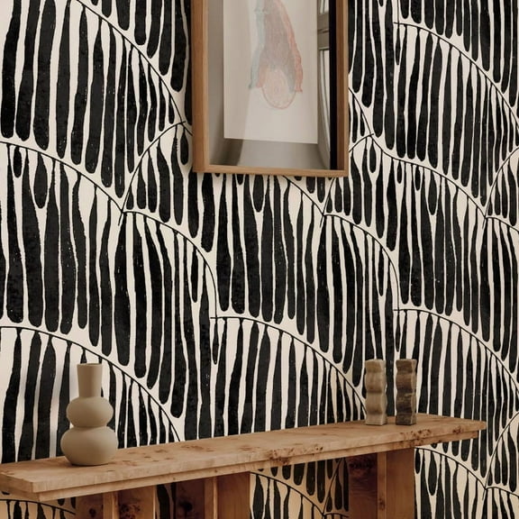 Black Abstract Leaf Wallpaper