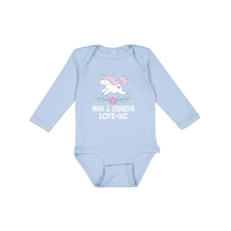 

Inktastic Mimi and Grandpa Love Me Girls Unicorn Grandchild Gift Baby Girl Long Sleeve Bodysuit