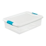 Sterilite 14968006 Latching Box, 32 qt Capacity, Plastic, Clear/White