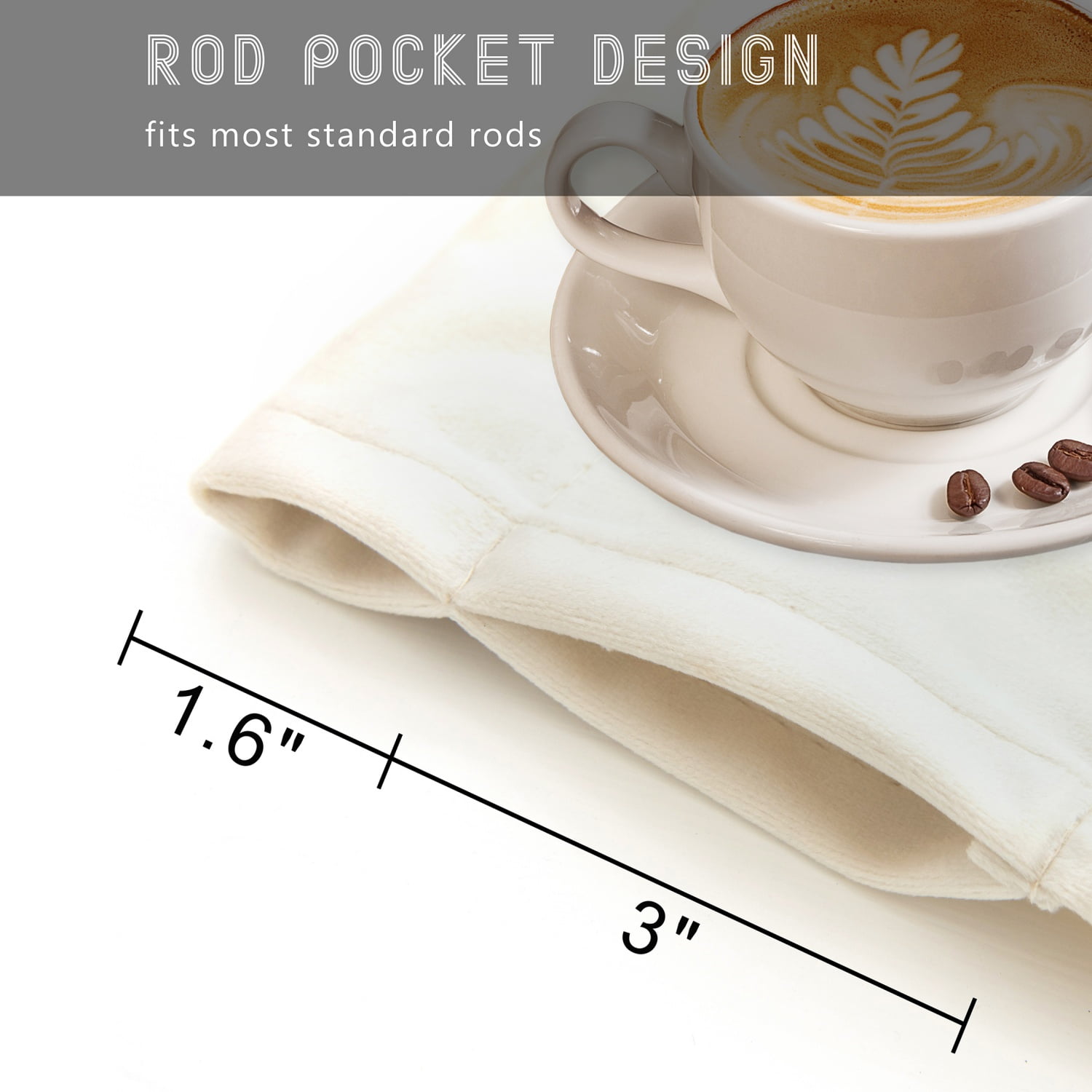 Rod Pocket Outdoor Curtains for Patio, Light Filtering Gazebo Curtain for Pergola/Porch, UV & Privacy Protection Outside Drape, 52" Wide, 2 Panels