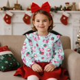 thumbnail image 2 of Yuyamidu Strawberry Axolotl Sweatshirt for Girls 4T 5T Blue Crewneck Sweatshirt Ruffle Shoulder Long Sleeve Pullover Top Soft Casual Fall Outfits Everyday Playwear, 2 of 8