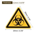 thumbnail image 2 of Unique Bargains Triangle 'Biohazard' Warning Sign Yellow with Black Words 20mm 10pack, 2 of 4