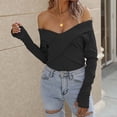 thumbnail image 2 of JINMGG V Neck Sweaters for Women Fall Winter Clearance,Women's Solid Color V-neck Sweater Top Long Sleeve Sweater V-neck Sweater, 2 of 7