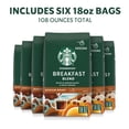 thumbnail image 3 of (6 pack) Starbucks Breakfast Blend, Ground Coffee, Medium Roast Hot or Iced Coffee, 18 oz, 3 of 12