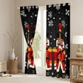 thumbnail image 3 of Manfei Cartoon Nutcracker Curtains Pack of 2 (42x84 Each) for Boys Girls, Merry Xmas Happy New Year Curtains Blackout, Blue Red Black Snowflake Bedroom Curtains, Luxurious Home Decor, 3 of 6
