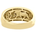thumbnail image 4 of 10K Yellow Gold Real Diamond Tier Wedding Band 10.5mm Mens Pave Pinky Ring 1 CT., 4 of 5
