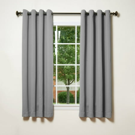 Quality Home Basic Thermal Insulated Blackout Curtains Grommet No Quality Home Basic Thermal Insulated Blackout Curtains Grommet No Tie Backs Set Of 2 Panels Grey 52 X63