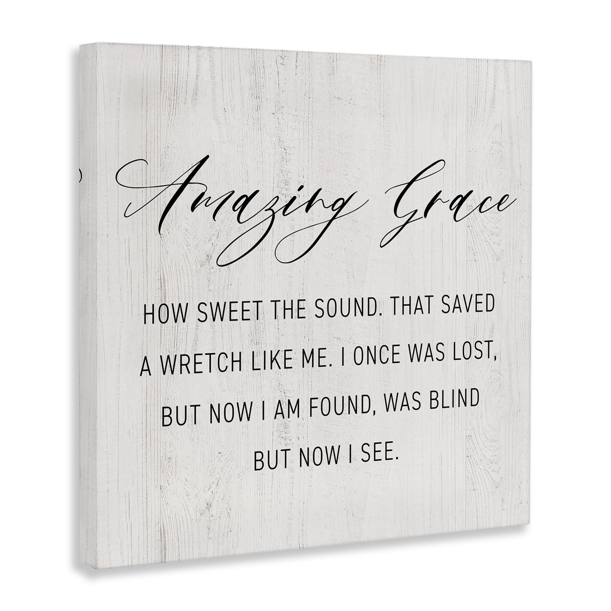 Stupell Industries Spiritual Amazing Grace Religious Painting Gallery Wrapped Canvas Art Print Wall Art, 24 x 24