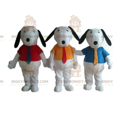 3 BIGGYMONKEY™s Famous Cartoon White Dog Snoopy Mascot